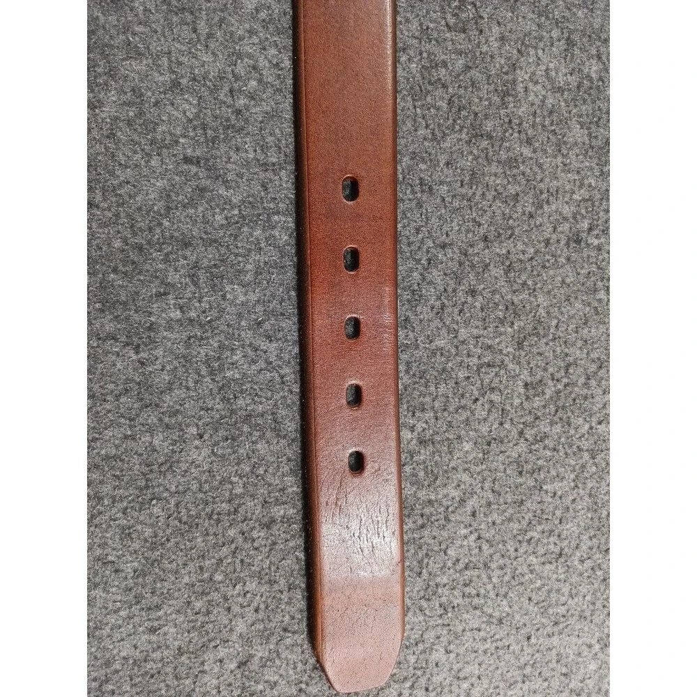 Levis Handcrafted Genuine Brown Leather Belt Size 42 New Pewter Color Buckle